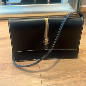 Vittoria Napoli Black Genuine Leather Bag Purse Handbag